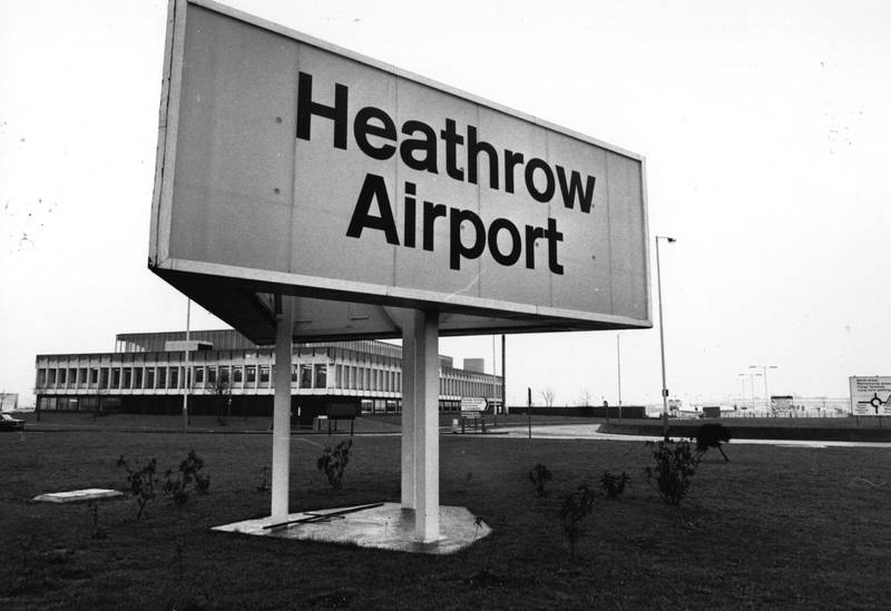 The entrance to Heathrow Airport in February 1978, when it was run by the UK state. Getty