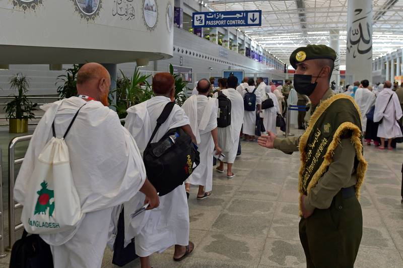 Muslim pilgrims arrive in Jeddah. AFP