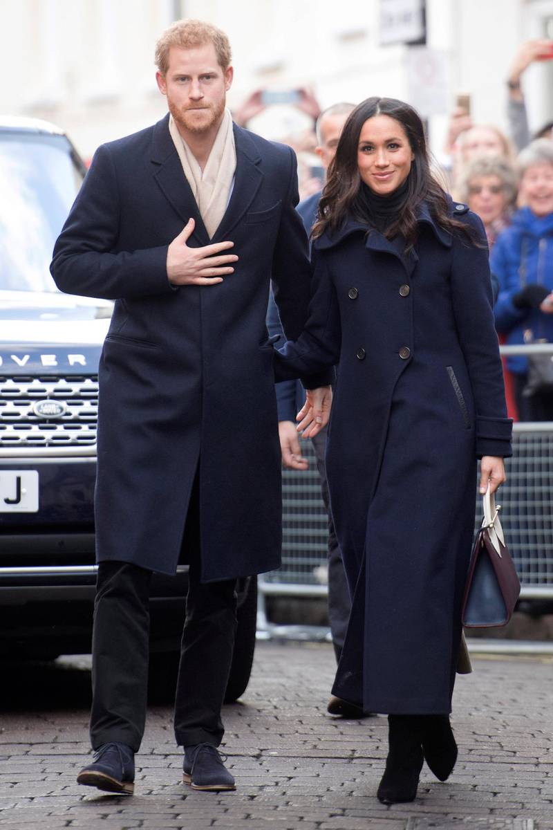 NOTTINGHAM, ENGLAND - DECEMBER 01:  Prince Harry and his fiancee, US actress Meghan Markle, visit Nottingham for their first official public engagement together  on December 1, 2017 in Nottingham, England.  Prince Harry and Meghan Markle announced their engagement on Monday 27th November 2017 and will marry at St George's Chapel, Windsor in May 2018.  (Photo by Jeremy Selwyn - WPA Pool/Getty Images)
