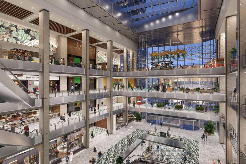 The interior atrium of the $1 billion Al Maryah Central retail project in Abu Dhabi. Courtesy Gulf Related