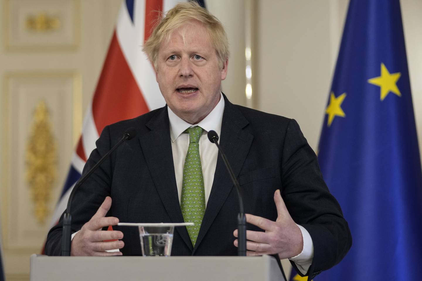 British Prime Minister Boris Johnson has hinted that his government might consider scrapping elements of the Northern Ireland protocol. EPA.