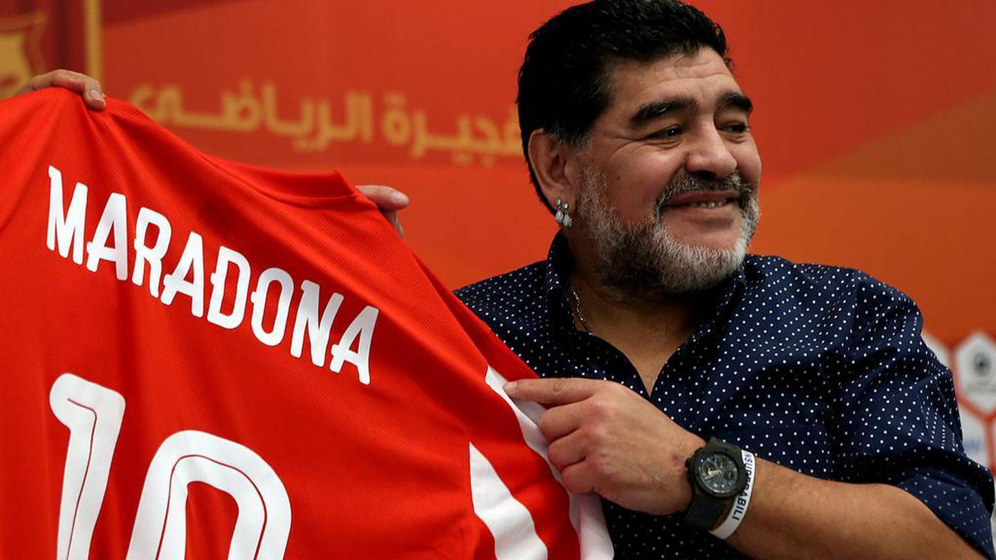 Diego Maradona had joined Fujairah as their manager last year. Satish Kumar / The National