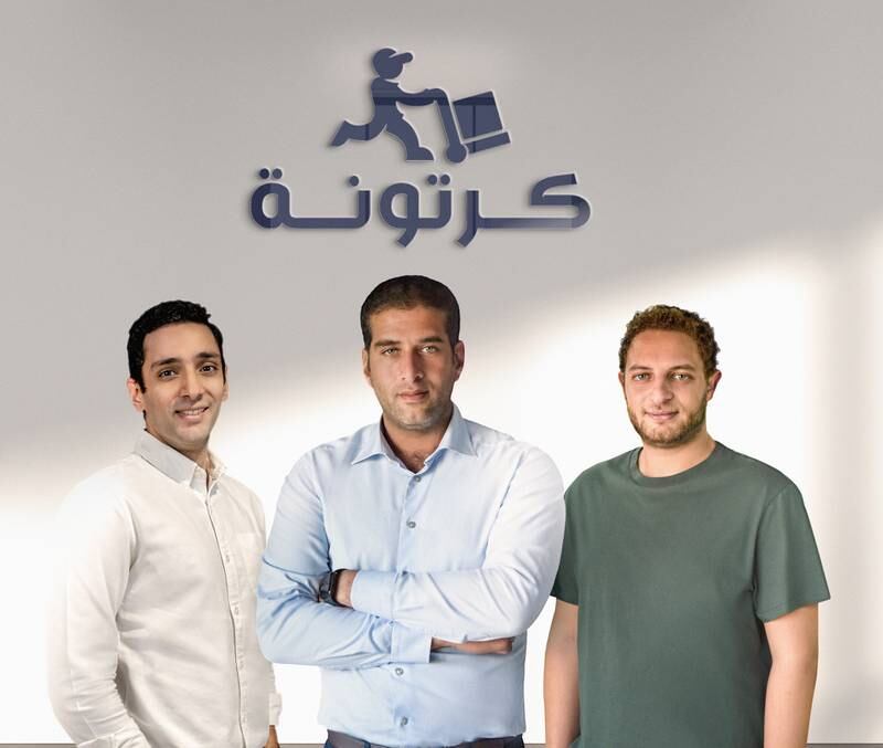 Cartona co-founders, left to right: Mahmoud Abdel Fattah, Mahmoud Talaat and Rafik Zaher. Photo: Cartona