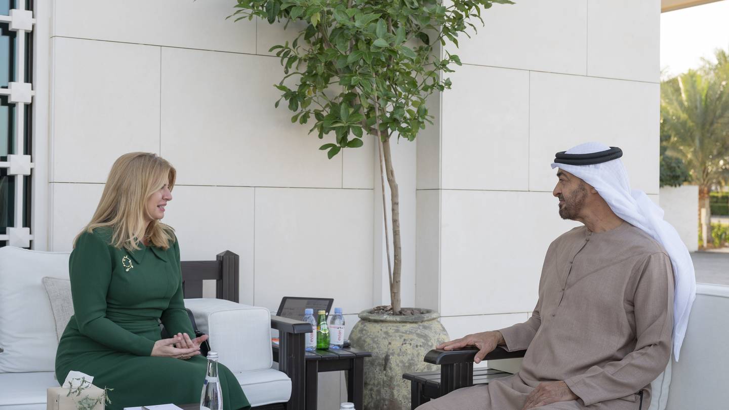 Photo of Sheikh Mohammed bin Saeed sa stretol s prezidentom Slovenska