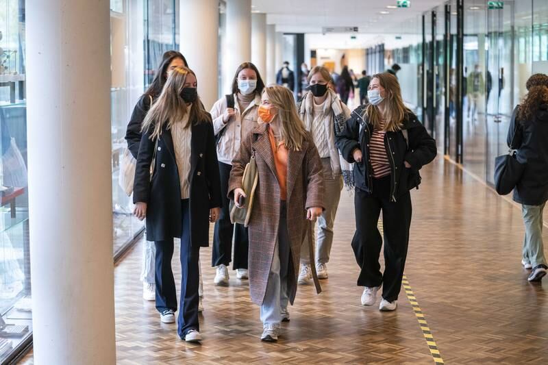 Students walk in the Science Park of the University of Amsterdam. The Netherlands has lower tuition fees than the UK, US and Canada but living costs are high and there is an acute shotage of low-cost accommodation in cities such as Amsterdam. EPA
