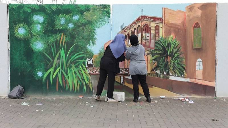 Iraqis adorn streets in Basra with murals ahead of Arabian Gulf Cup. 
