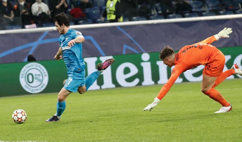 Sardar Azmoun – 8. Looked lively as Zenit grew into the game. Got a deserved goal, Zenit’s star striker running free on goal and rounding Azpilicueta to put his side ahead. Could have got his second of the game seconds later. He then forced Arrizabalaga into a low save with a great header in the 70th minute. Subbed due to injury. EPA