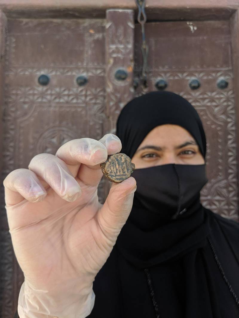 A coin that was minted in the 19th century was found in the Falaya palace compound, where the peace treaty between the Trucial States and the British was signed 200 years ago. Courtesy: RAK Museum