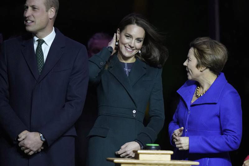 Prince William and Kate, Princess of Wales speak with Massachusetts Governor-Elect Maura Healey