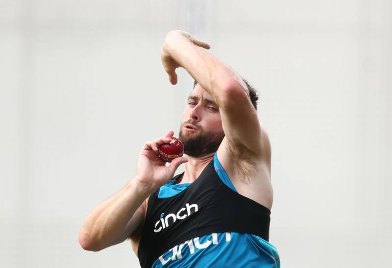 Chris Woakes bowls during a nets session at The Gabba, Brisbane. PA