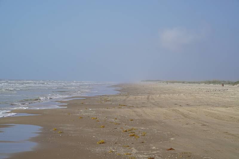 Boca Chica Beach, looking south towards Mexico. It is one of the last free public beaches in southern Texas. 
