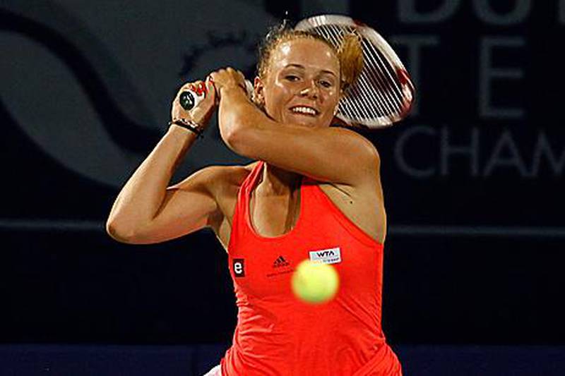Caroline Wozniacki during her Dubai Duty Free Tennis Championships final win over Svetlana Kuznetsova on Sunday.