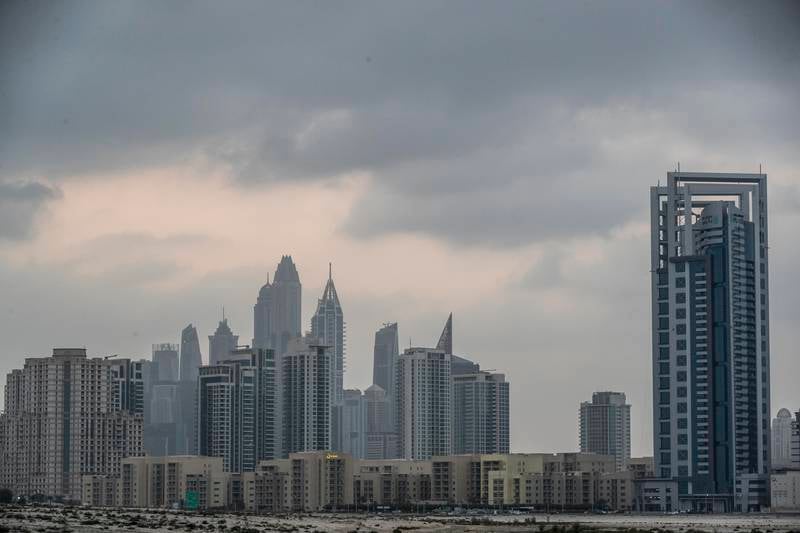 They sky was overcast in Dubai on Wednesday. Antonie Robertson / The National