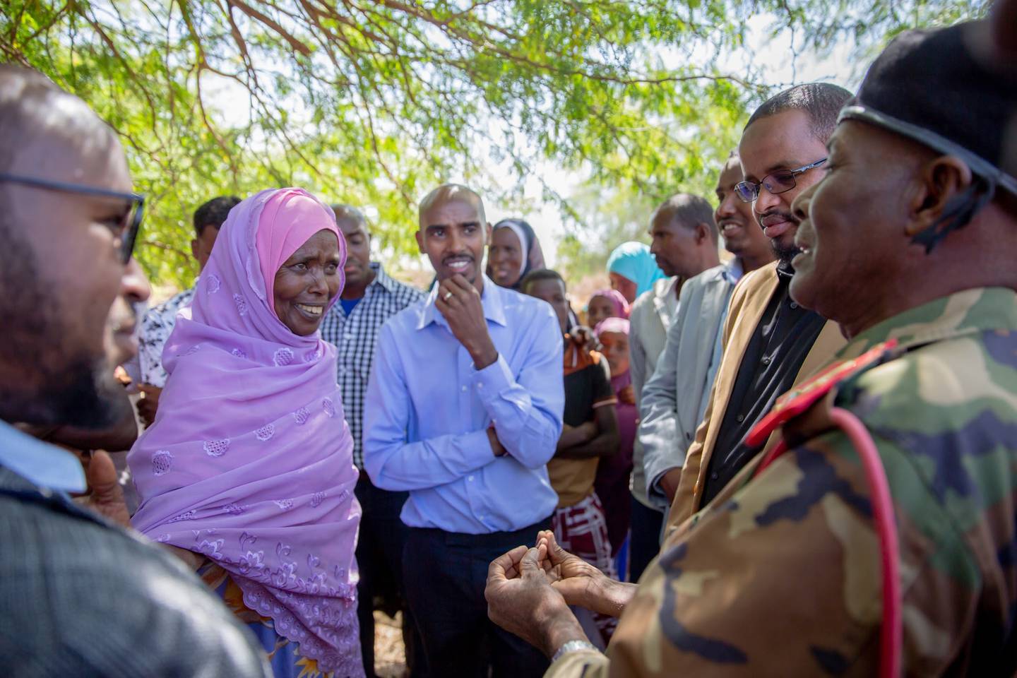 Sir Mo Farah with his mother, Aisha, during the filming in Somaliland of the BBC documentary.