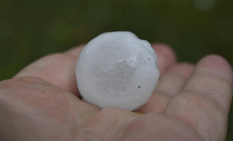A large piece of hail is seen during a storm in Sydney, Australia, on December 20, 2018. AAP / Brendan Esposito / via Reuters