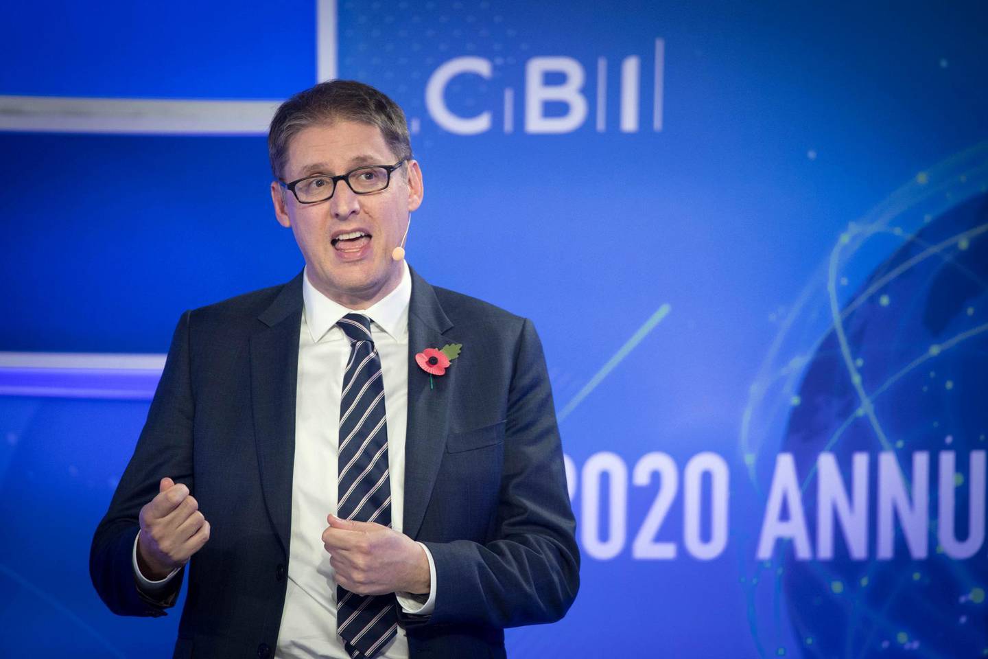 Tony Danker who will take over from Dame Carolyn Fairbairn as Director General of the CBI on November 30, addresses the CBI annual conference in central London. (Photo by Stefan Rousseau/PA Images via Getty Images)