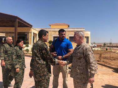 Gen. Kenneth McKenzie and Amb. William Roebuck are holding talks with #SDF commander-in-chief Gen. Mazlum Abdi to discuss developments, steps to improve relations and joint campaign against ISIS in NE Syria. @CENTCOM
