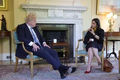 Former British prime minister Boris Johnson meeting Mrs Nazanin Zaghari-Ratcliffe at Downing Street in May. Photo: Downing Street