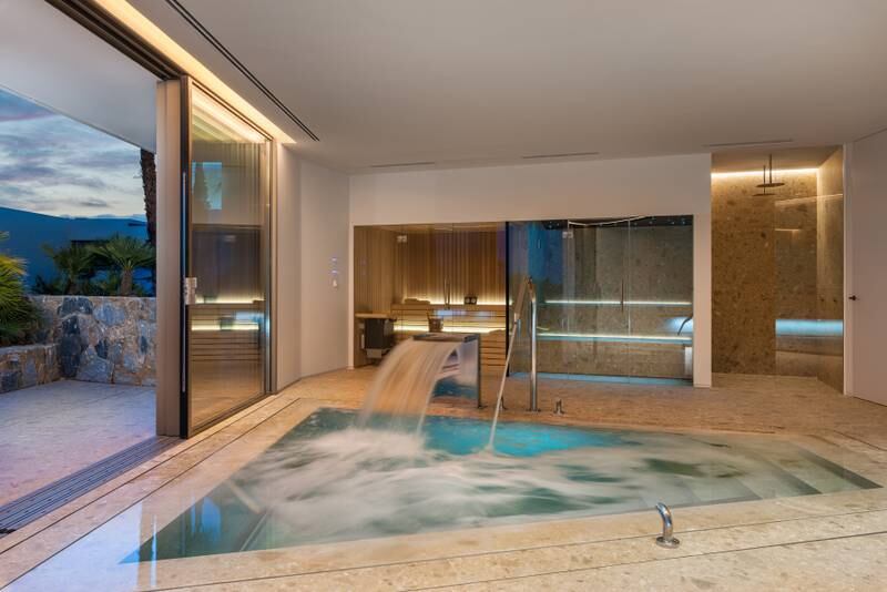 The Jacuzzi and sauna inside the spa. Photo: Sotheby's International Realty