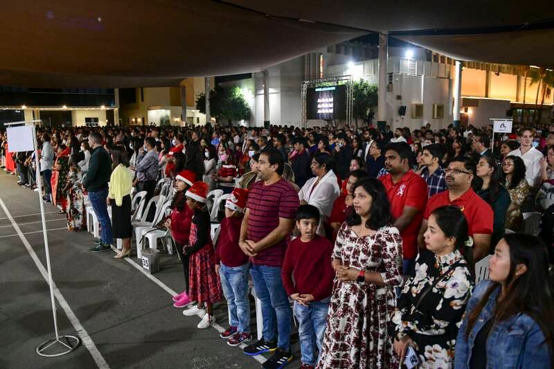 Hundreds attend Christmas Eve midnight mass at St Joseph's Cathedral, Abu Dhabi. Khushnum Bhandari / The National
