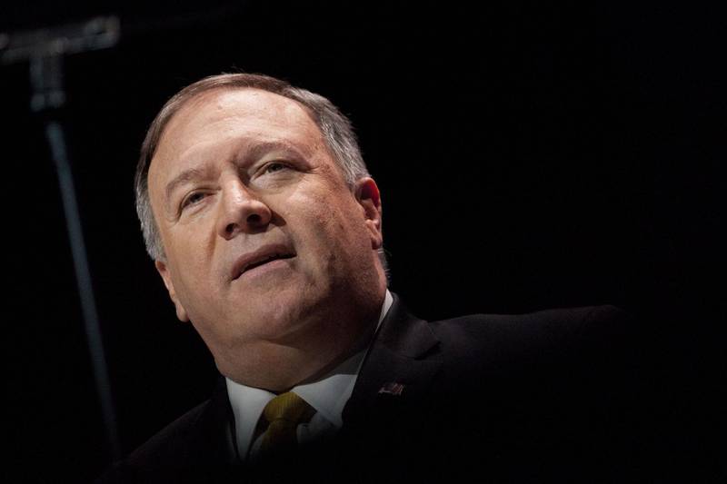 Mike Pompeo, U.S. secretary of state, speaks during the Christians United For Israel (CUFI) Washington summit in Washington, D.C., U.S., on Monday, July 8, 2019. In a tweet yesterday Pompeo said Iran's latest expansion of its nuclear program will lead to further isolation and sanctions. Photographer: Andrew Harrer/Bloomberg