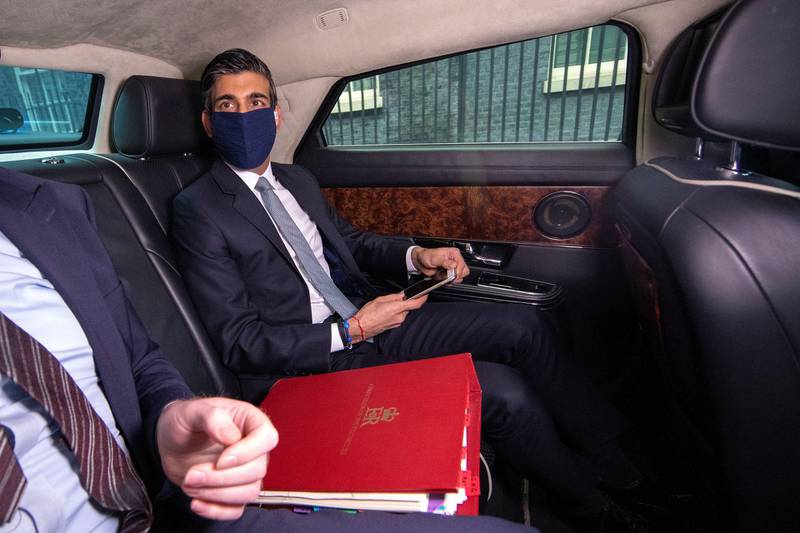 Rishi Sunak on his way to deliver his budget speech. HM Treasury