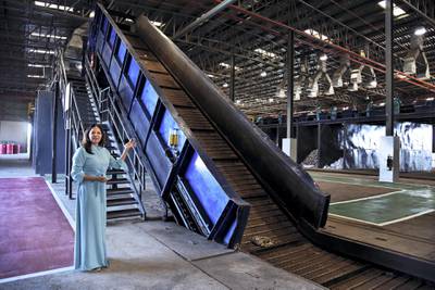 Executive Director Waste Management Agency Eng./ Sonia Nasser explains about the Material Recovery Facility during its opening ceremony in Ras Al Khaimah, UAE, Wednesday, Nov. 27, 2019. Shruti Jain The National