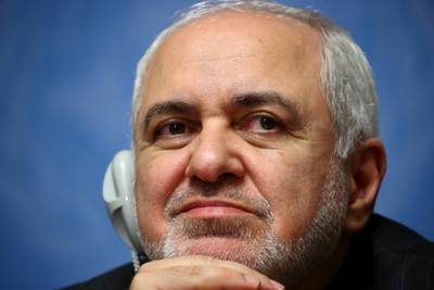 FILE PHOTO: Iranian Foreign Minister Mohammad Javad Zarif attends a news conference in Geneva, Switzerland, October 29, 2019. REUTERS/Denis Balibouse/File Photo