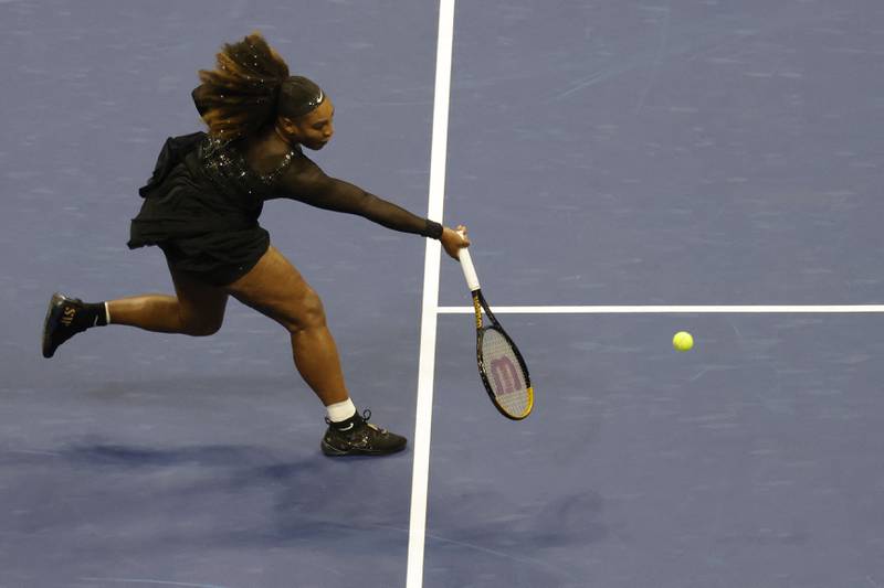 Serena Williams reaches for a forehand. Reuters