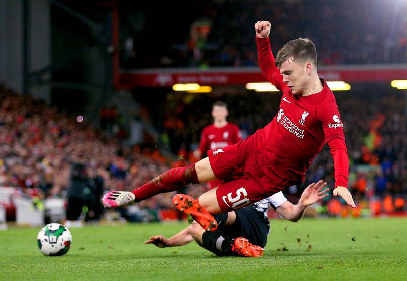 Liverpool's Ben Doak impressed at Anfield. PA