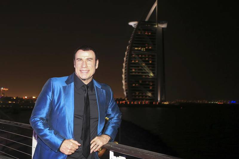 The American actor and Qantas ambassador John Travolta during his recent visit to Dubai. Sarah Dea / The National