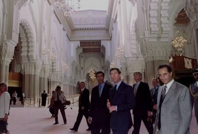 Prince Charles tours the Hassan II Mosque in Casablanca during a three-day official visit to Morocco in 1995. Reuters