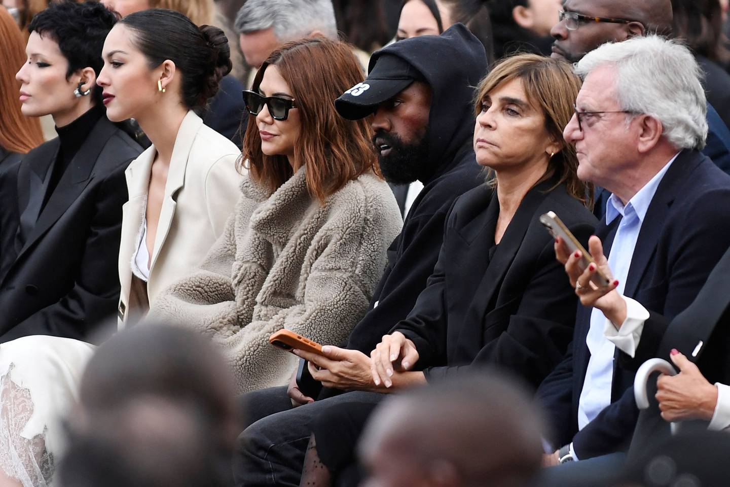 US rapper Kanye West on the Givenchy front row. AFP 