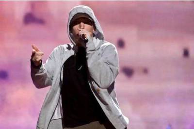 Eminem plays at the du Arena on Yas Island as part of the F1 weekend entertainment. Antonie Robertson / The National