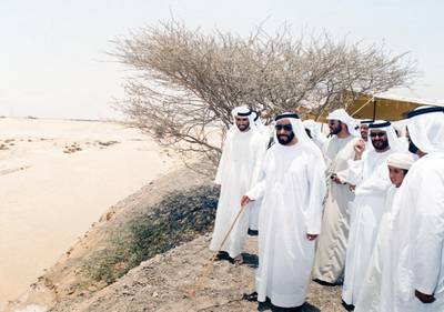 Sheikh Zayed Bin Sultan Al Nahyan on a field trip to Jabal Hafeet, 1995 
National Archives images supplied by the Ministry of Presidential Affairs to mark the 50th anniverary of Sheikh Zayed Bin Sultan Al Nahyan becaming the Ruler of Abu Dhabi. *** Local Caption ***  85.jpg