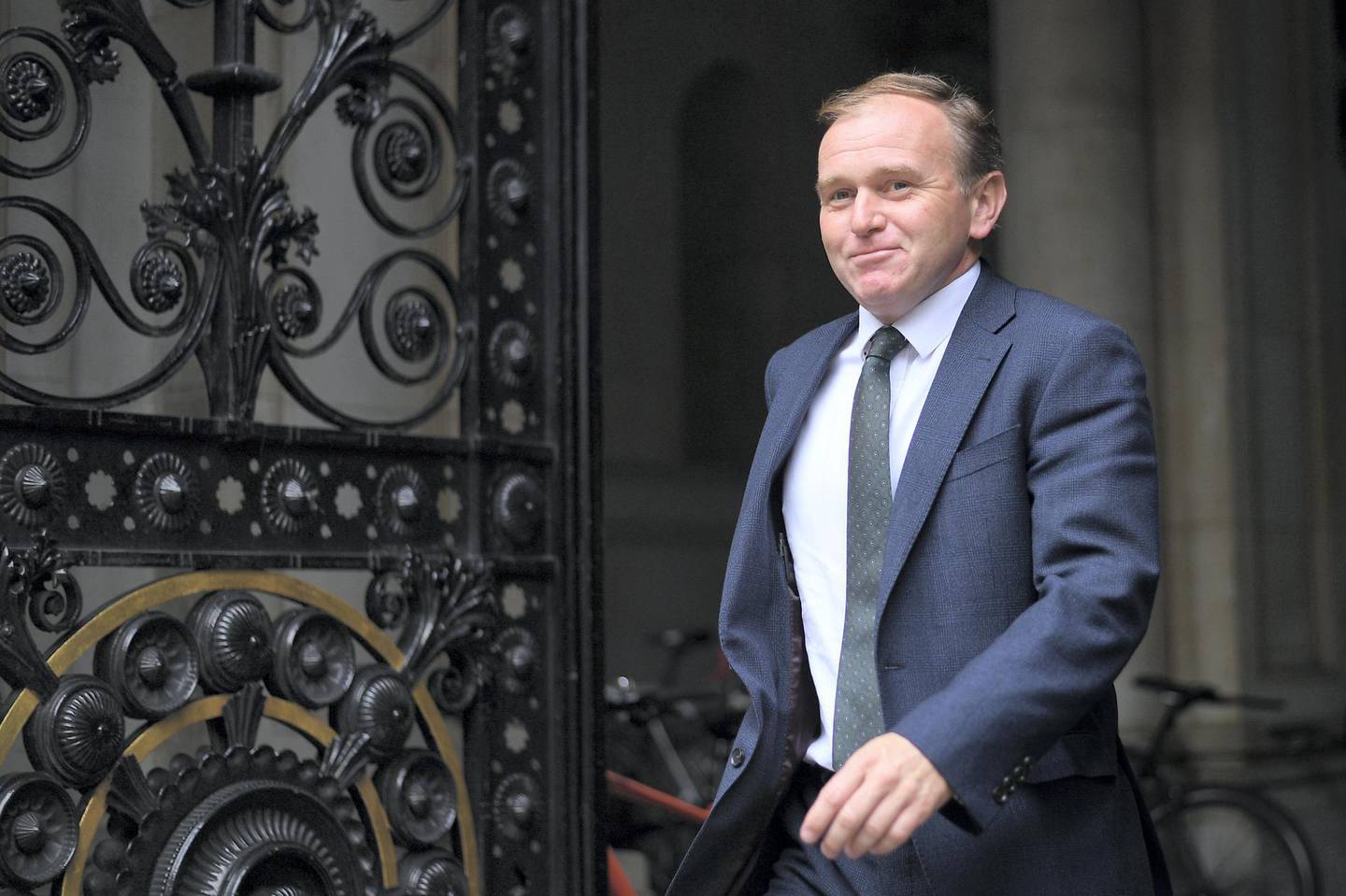 LONDON, ENGLAND - SEPTEMBER 08: Secretary of State for Environment, Food and Rural Affairs, George Eustice, leaves Downing Street on September 8, 2020 in London, England. (Photo by Leon Neal/Getty Images)