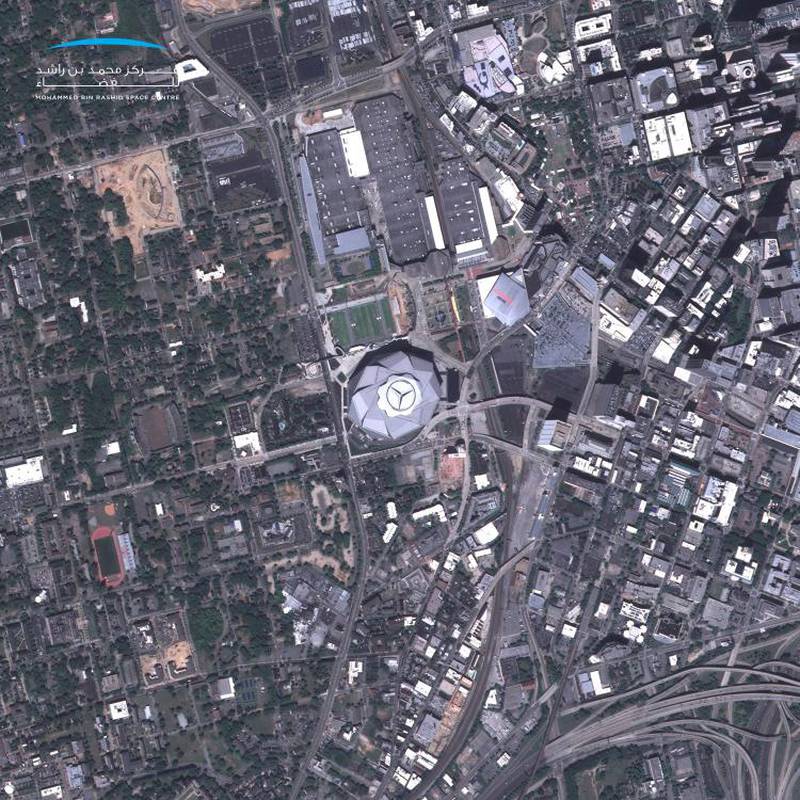 KhalifaSat - Atlanta USA, Mercedes-Benz Stadium. Courtesy Mohammed bin Rashid Space Centre