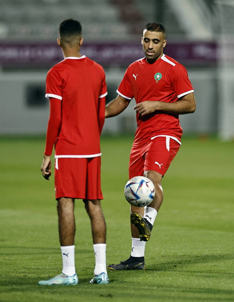 Morocco's Abderrazak Hamdallah during training. Reuters