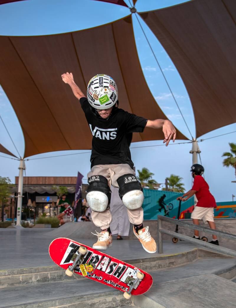 Ahmed Altamimi, 11, from the UAE, at Circuit X Skate Park.