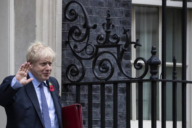 LONDON, ENGLAND - OCTOBER 30: Prime Minister Boris Johnson leaves 10 Downing Street for Prime Minister's Questions on October 30, 2019 in London, England. Last night, MPs voted 438 to 20 votes in favour of holding a General Election on Thursday 12th December 2019. (Photo by Dan Kitwood/Getty Images)