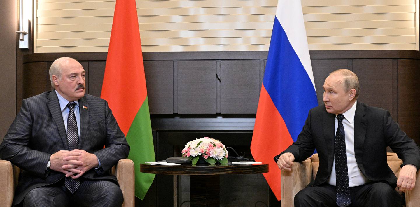 Belarusian President Alexander Lukashenko, left, is a close ally of Russia's Vladimir Putin. Reuters 