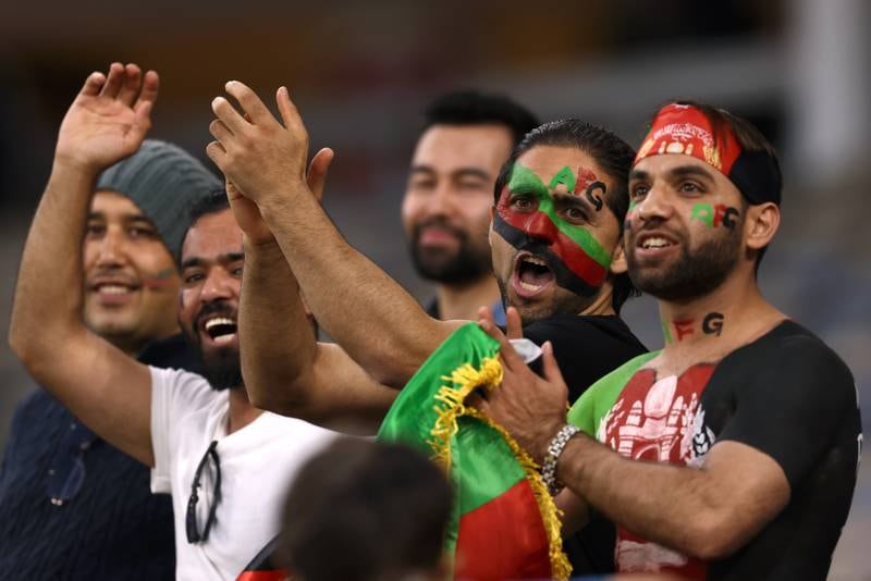 Afghanistan fans cheer their team on in Western Australia. Getty