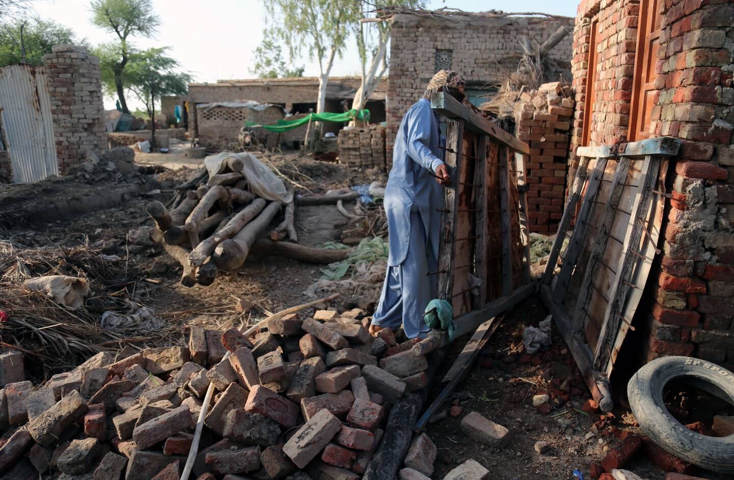 The floods have destroyed houses across Pakistan. EPA