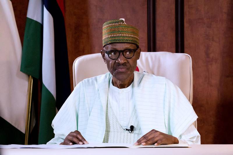 Nigeria's President Muhammadu Buhari delivers the first televised sppech since returning home after three months of medical leave in Britain, in Abuja, Nigeria August 21, 2017. Nigeria Presidency/Handout via Reuters THIS IMAGE HAS BEEN SUPPLIED BY A THIRD PARTY. NO RESALES. NO ARCHIVES
