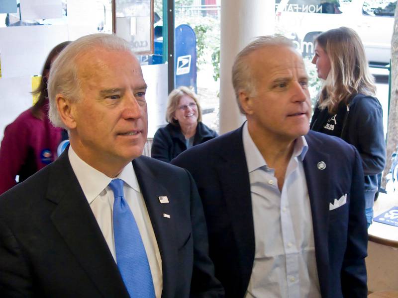 NBC NEWS -- Democratic Presidential Campaign -- Pictured: (l-r) Senator and Vice Presidential nominee Joe Biden and brother Jim Biden choose their flavor at Ellen's Homemade Ice Cream in Charleston, WV on October 24, 2008  (Photo by Christina Jamison/NBCU Photo Bank/NBCUniversal via Getty Images via Getty Images)