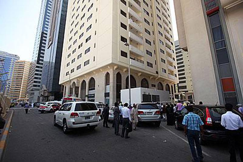 The Electra Street blaze started on the 15th floor of the 18-storey building. Ambulances treated 10 victims on site, and took five to Sheikh Khalifa Medical City. Sammy Dallal / The National