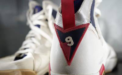 A pair of Air Jordan 7 "Olympic" worn by Michael Jordan in the Dream Team gold medal match at Barcelona 1992 sold for $112,500, Christie's New York auction house reported. AFP