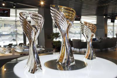 The shimmering new falcon-inspired prizes on offer at the showpiece Abu Dhabi Grand Prix
