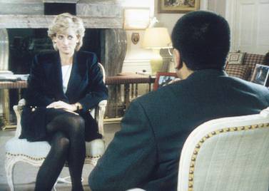 Martin Bashir speaking to Princess Diana in Kensington Palace during the infamous Panorama interview which was aired on BBC in 1995. Getty Images