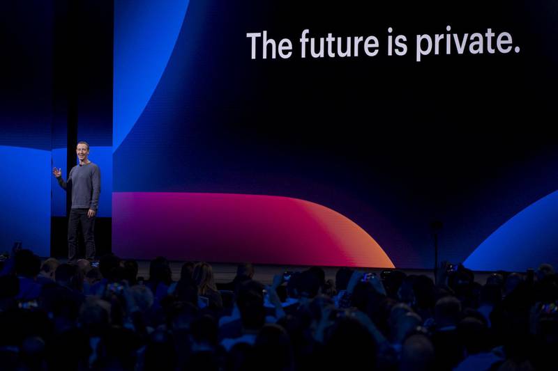 Mark Zuckerberg, chief executive officer and founder of Facebook Inc., speaks during the F8 Developers Conference in San Jose, California, U.S., on Tuesday, April 30, 2019. Facebook Inc. unveiled a redesign that focuses on the Groups feature of its main social network, doubling down on a successful but controversial part of its namesake app — and another sign that Facebook is moving toward more private, intimate communication. Photographer: David Paul Morris/Bloomberg